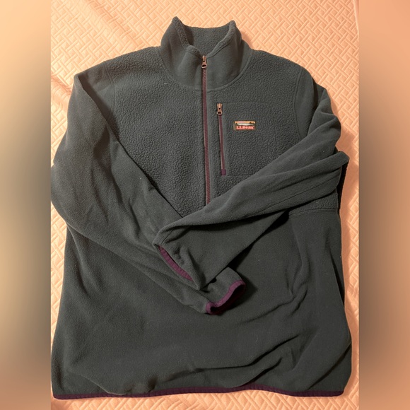 Teal LL Bean Zip Fleece - Picture 1 of 3